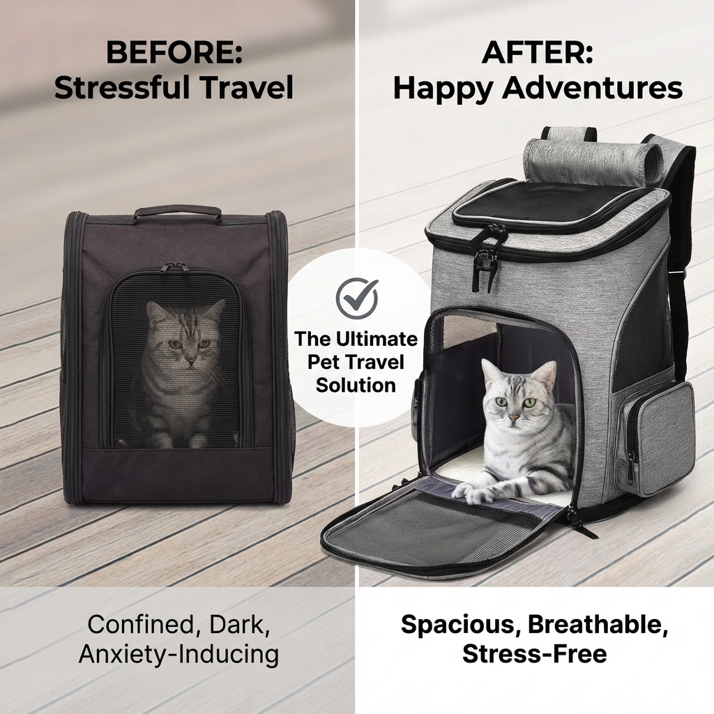 CURAPETS Expandable Pet Carrier Backpack