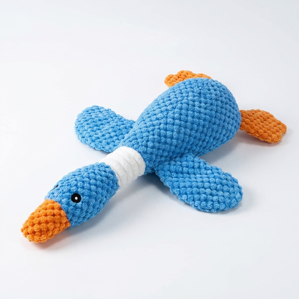 CURAPETS Plush Goose Squeak Chew Toy