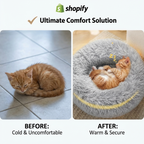 CURAPETS Cozy Round Plush Faux Fur Pet Bed