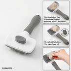 CURAPETS 2-in-1 Massaging Deshedding Brush
