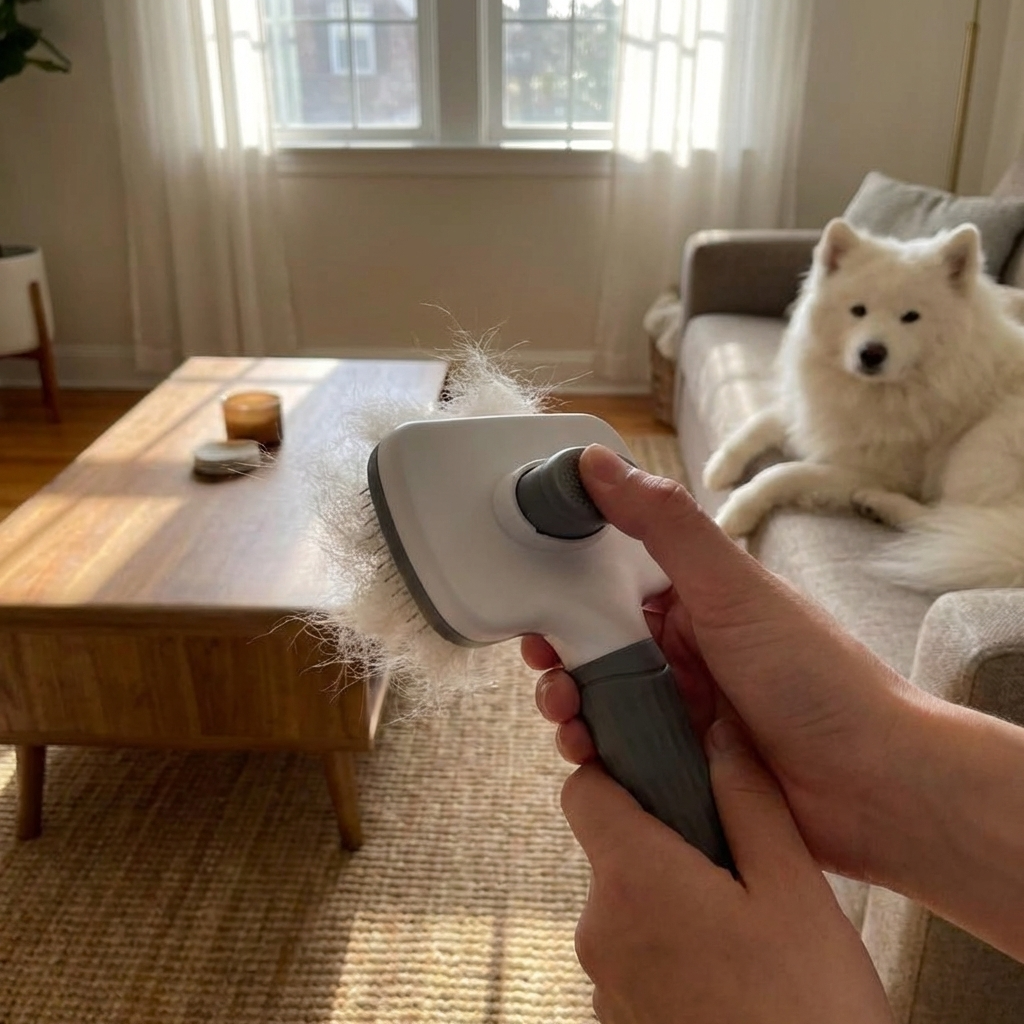 CURAPETS 2-in-1 Massaging Deshedding Brush
