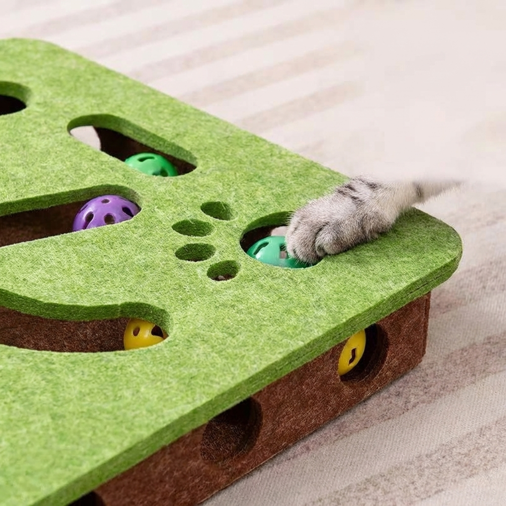 CURAPETS Felt Puzzle Box Cat Toy