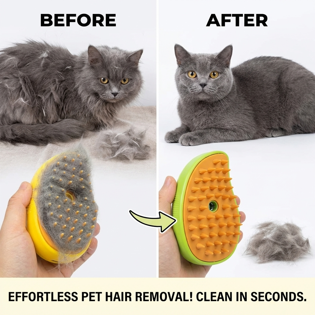 CURAPETS Steamy Brush Electric Pet Groomer