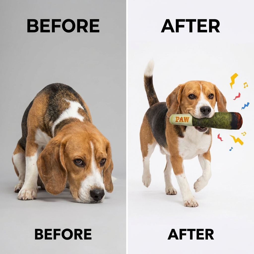 CURAPETS Plush Squeaky Cigar Dog Toy