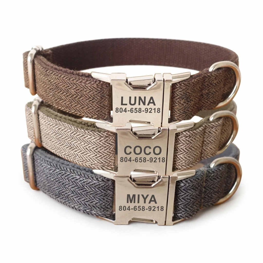 CURAPETS Signature Plaid Personalized Collar Set