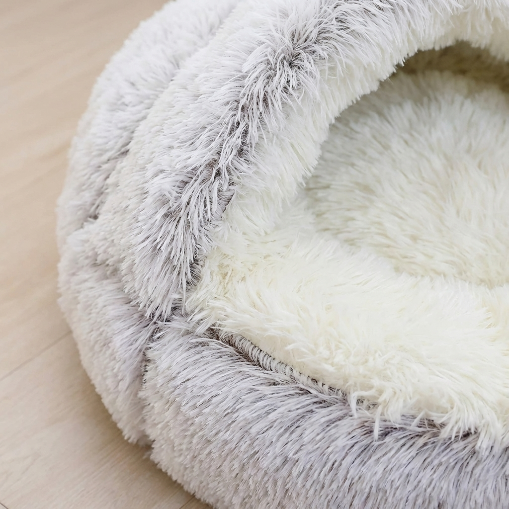 CURAPETS Plush Cave Nest Pet Bed