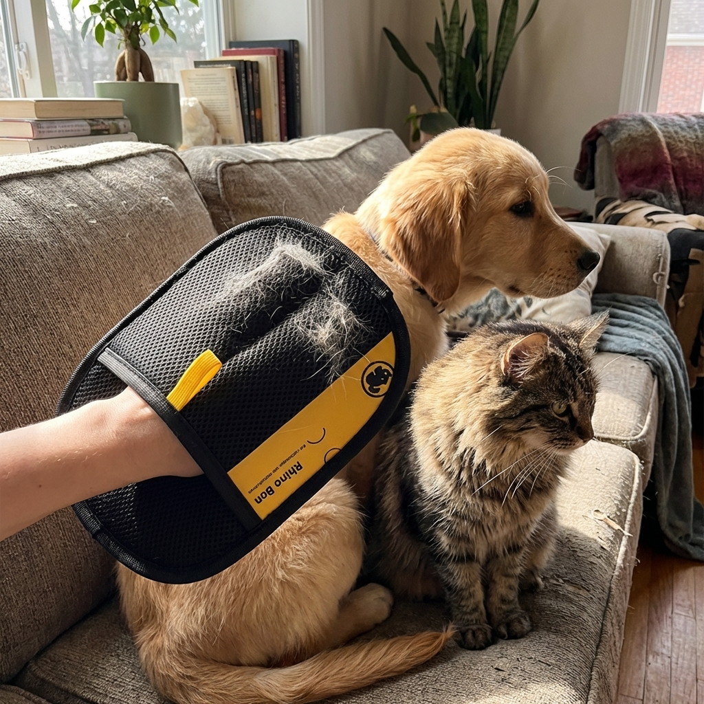 CURAPETS Shedding Control Grooming Gloves