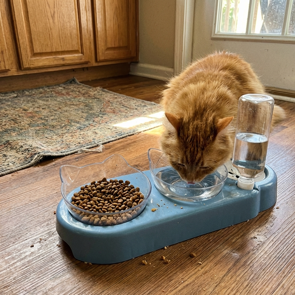CURAPETS Anti-Tip Cat Bowl Feeder