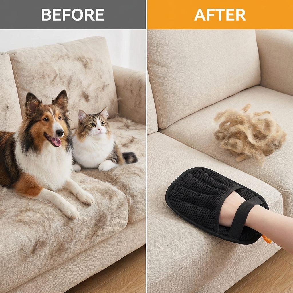 CURAPETS Electrostatic Pet Hair Remover Glove