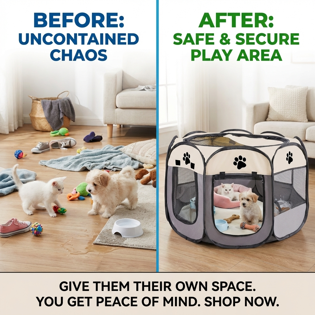 CURAPETS Foldable Octagonal Pet Playpen
