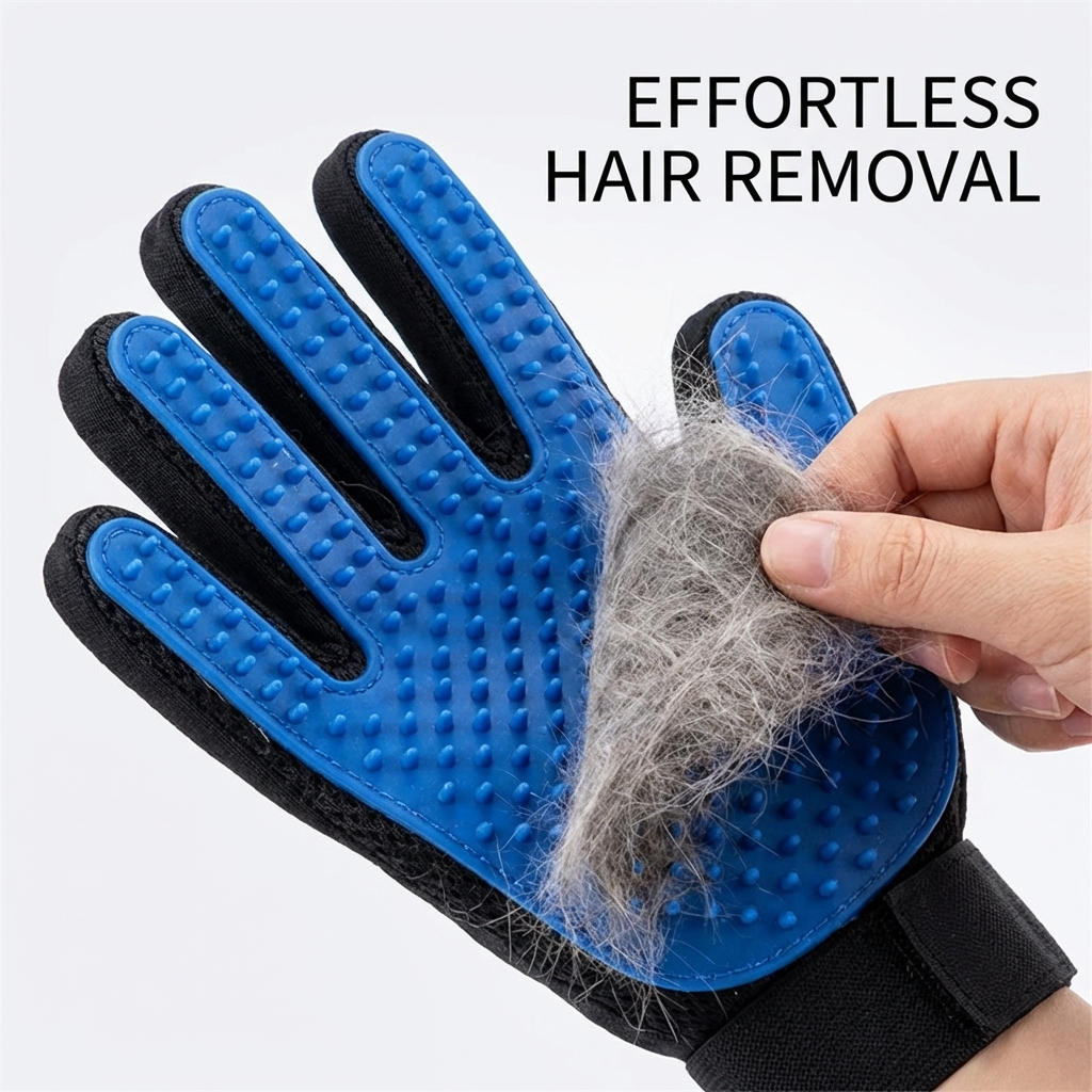 CURAPETS Silicone Deshedding Grooming Glove