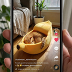 CURAPETS Banana Bliss Plush Pet Bed