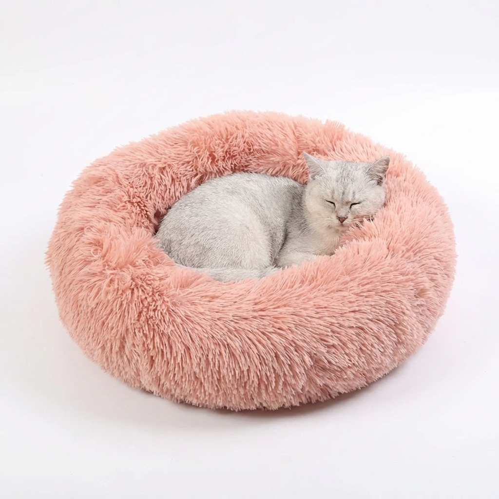 CURAPETS Plush Round Calming Pet Bed