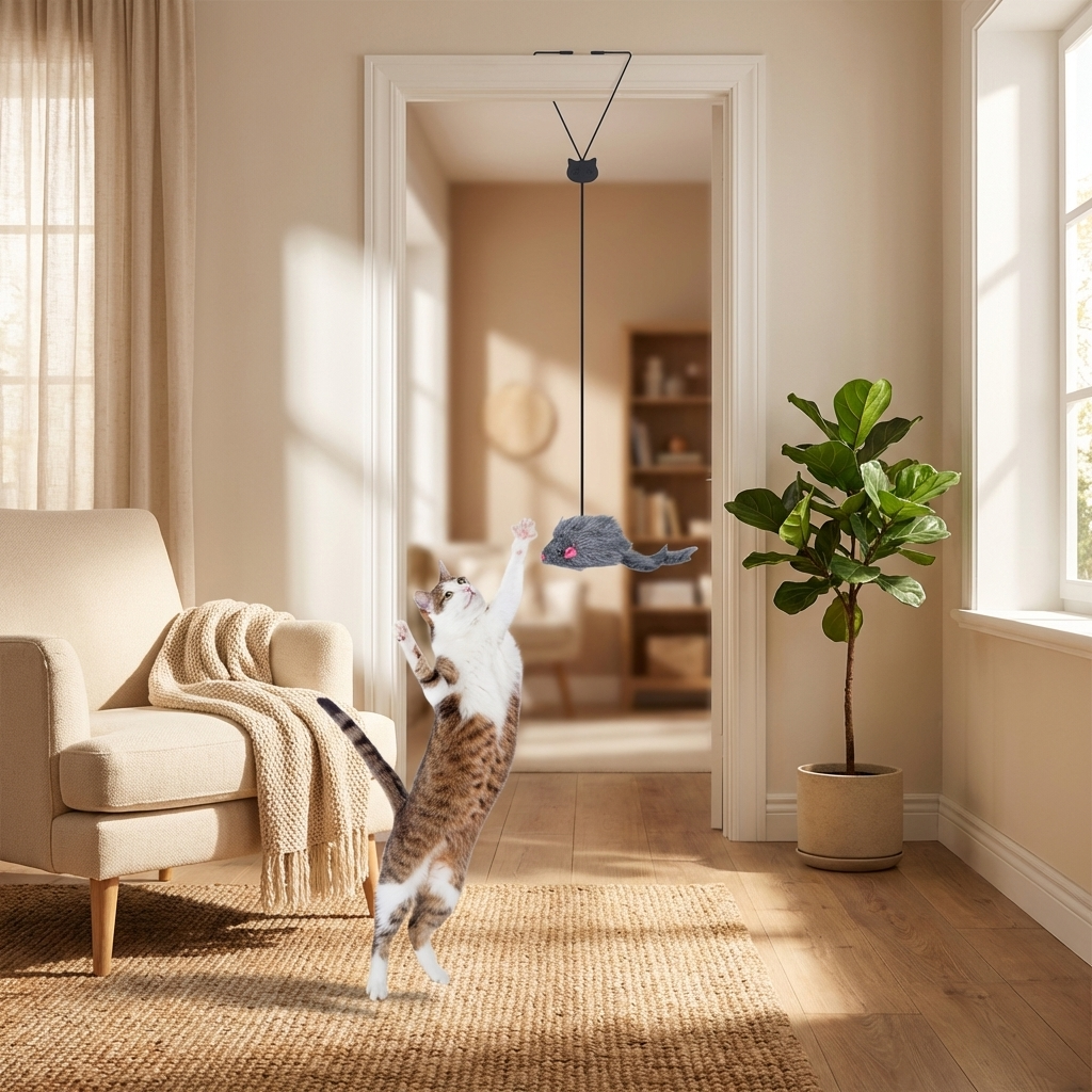 CURAPETS Doorway Plush Hanging Cat Toy