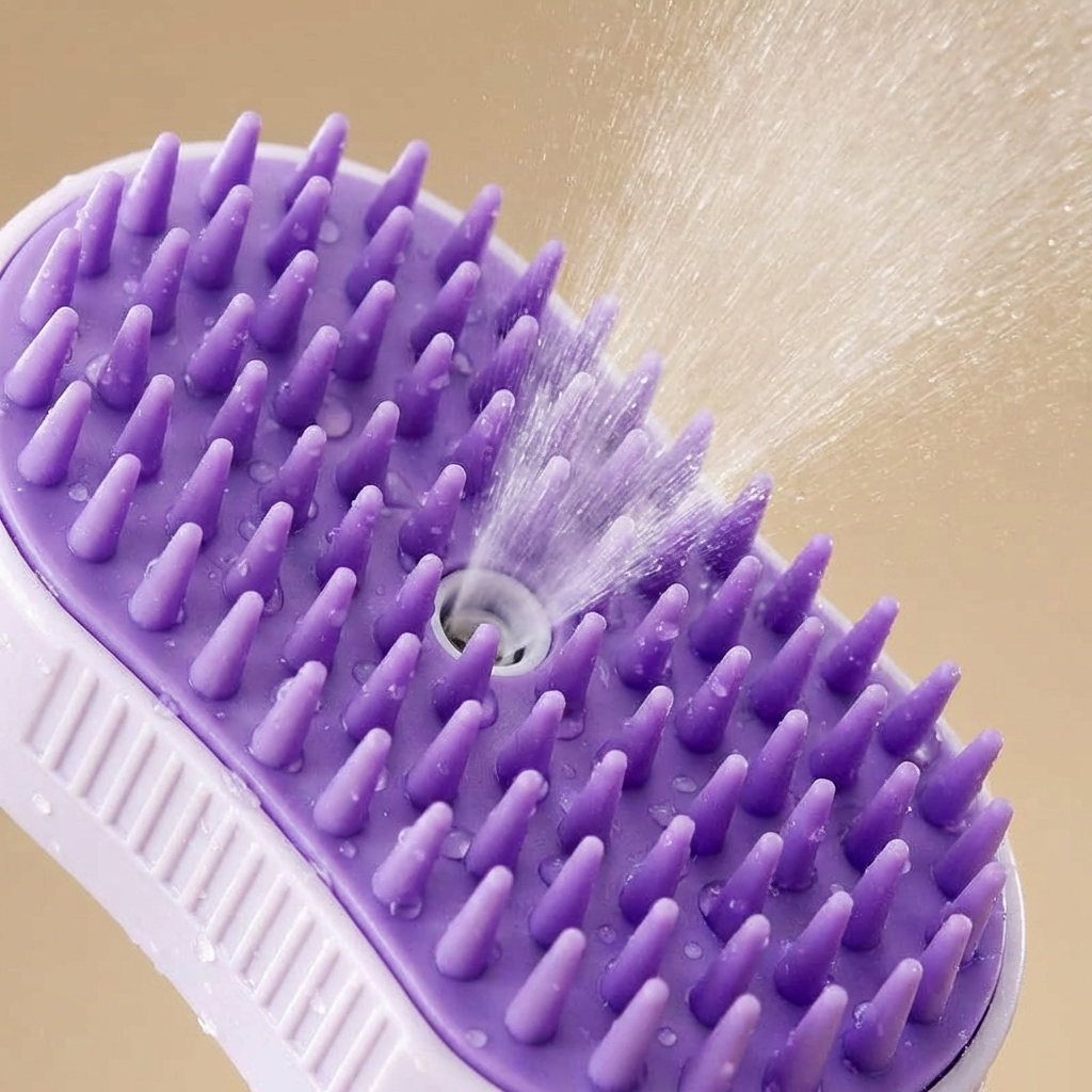 CURAPETS Steamy Electric Grooming Brush
