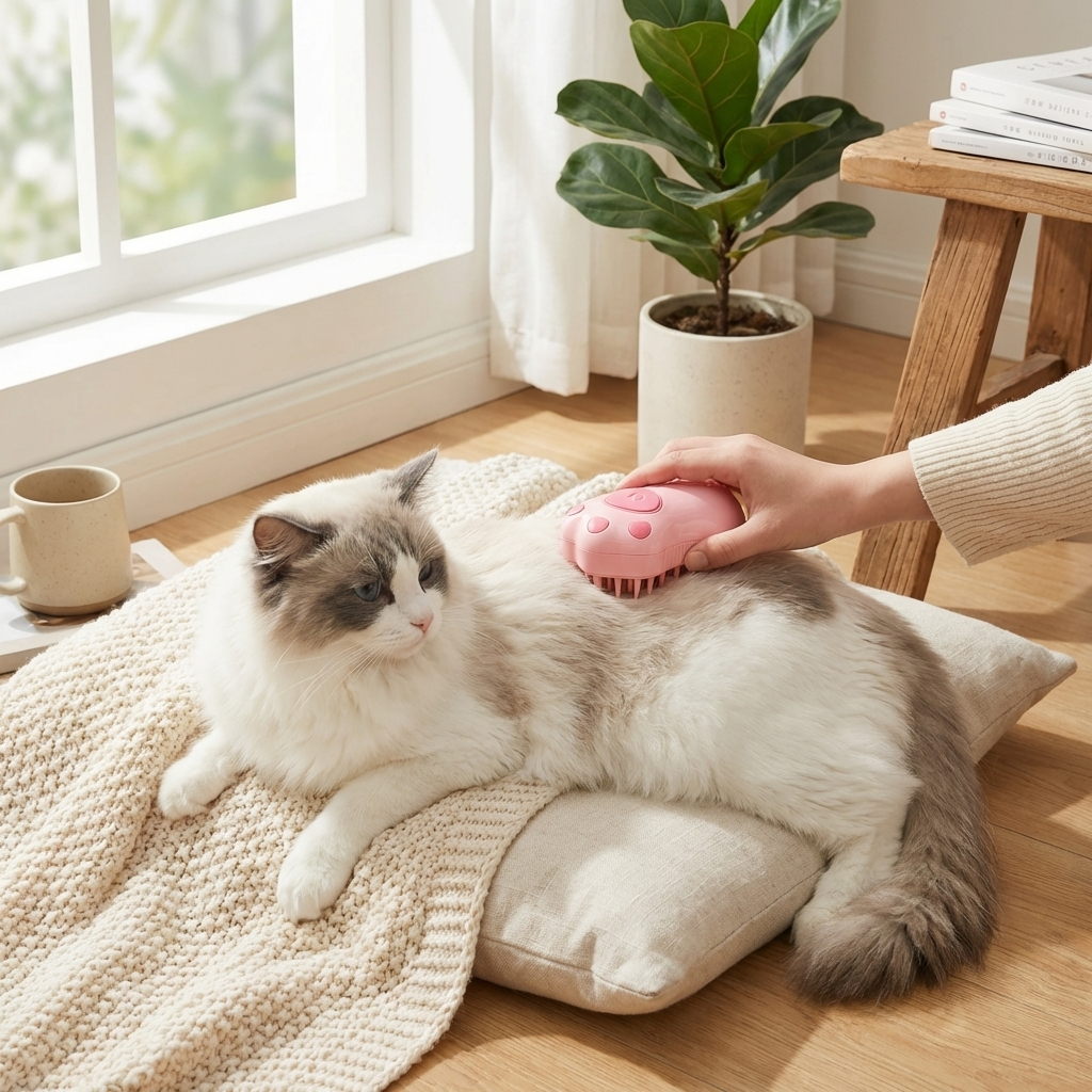CURAPETS Steamy Brush Electric Pet Groomer
