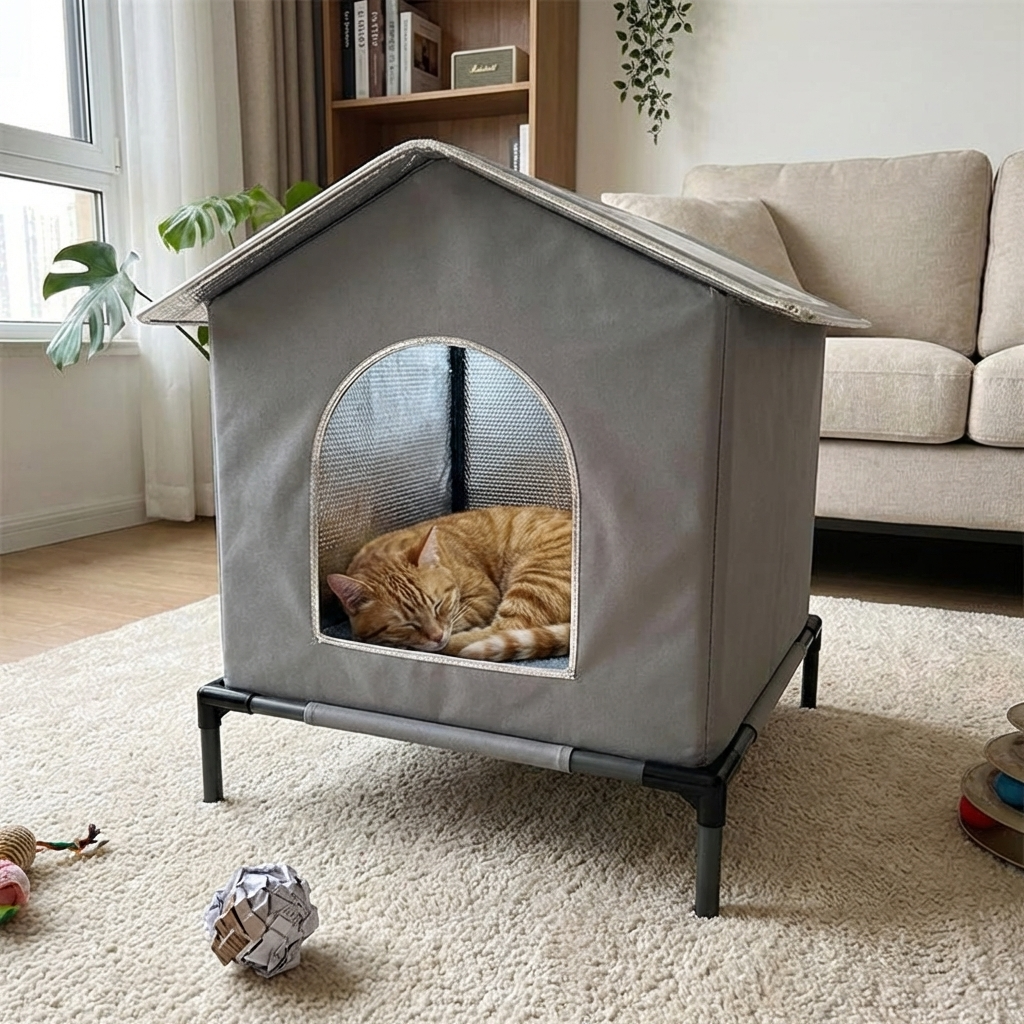 CURAPETS CozyShield Outdoor Pet Cave Bed