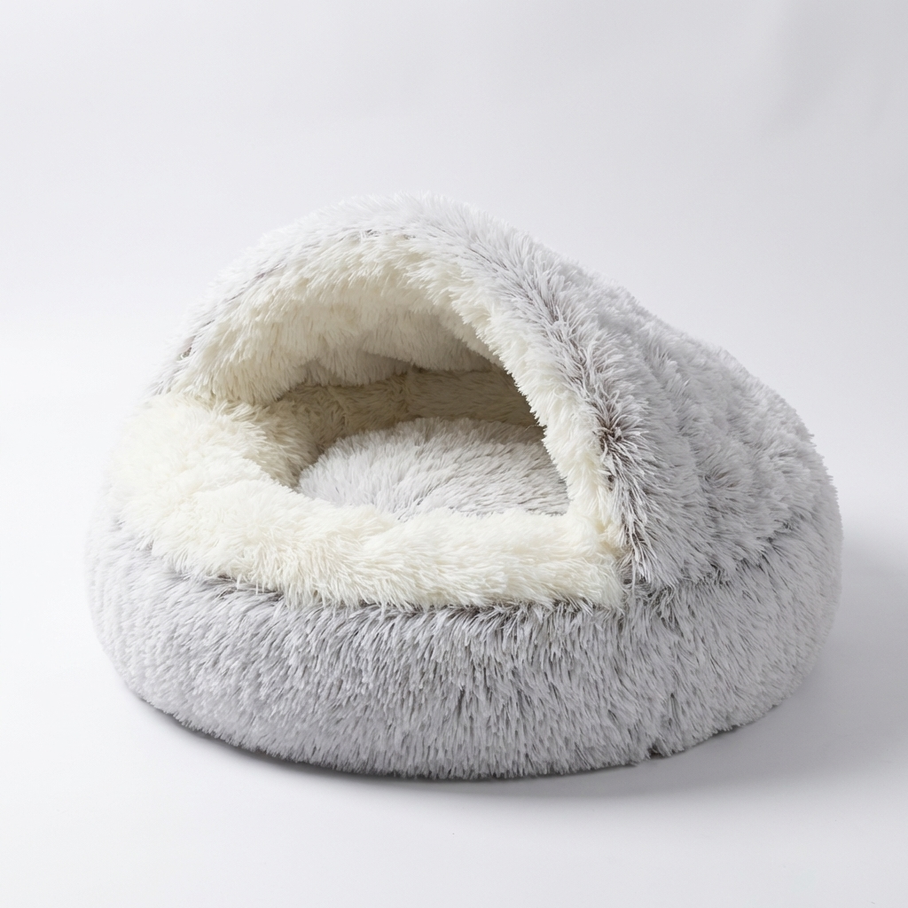 CURAPETS Plush Cave Nest Pet Bed