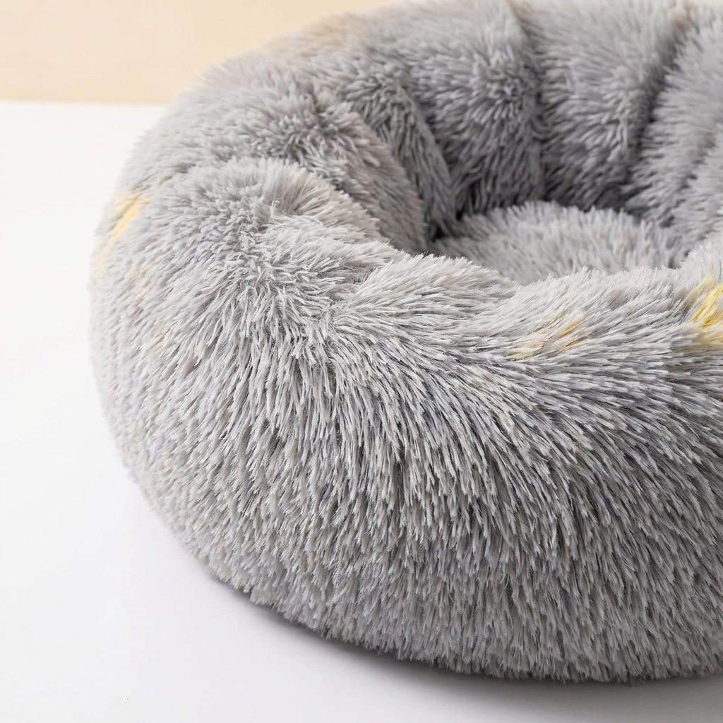 CURAPETS Cozy Round Plush Faux Fur Pet Bed