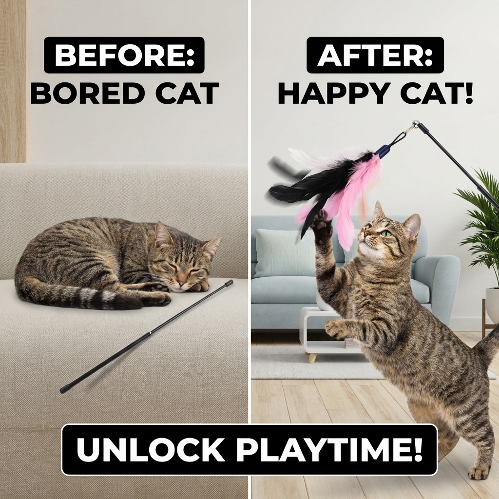 CURAPETS Premium Cat Teaser Wand Toy
