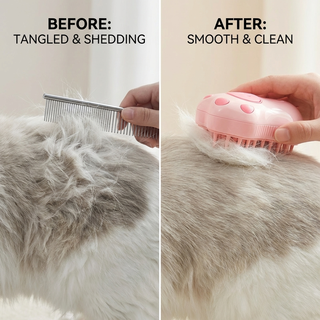 CURAPETS Steamy Brush Electric Pet Groomer
