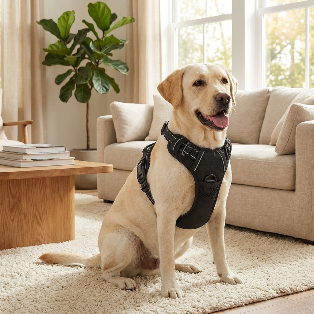 CURAPETS Leather Vest Harness & Leash Set