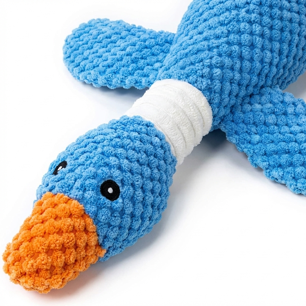 CURAPETS Plush Goose Squeak Chew Toy