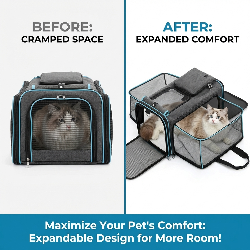 CURAPETS Foldable Travel Pet Carrier Bag
