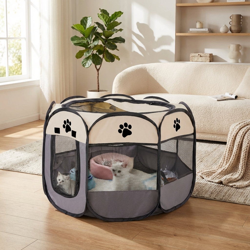 CURAPETS Foldable Octagonal Pet Playpen