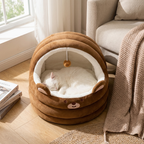 CURAPETS Arctic Velvet Cozy Cat Nest Bed