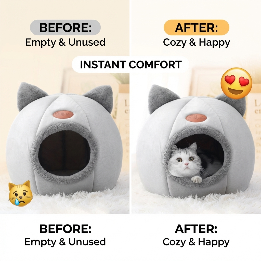CURAPETS Deep Sleep Winter Cave Pet Bed