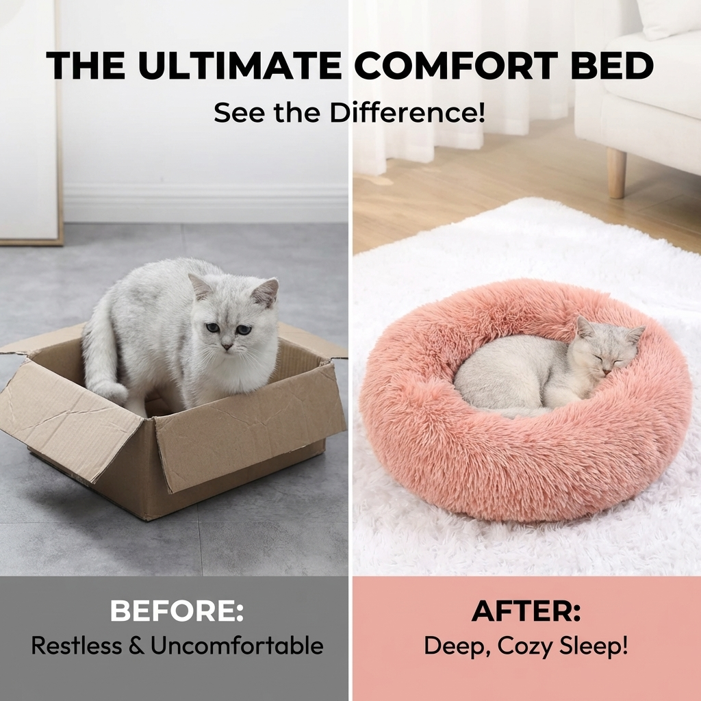 CURAPETS Plush Round Calming Pet Bed