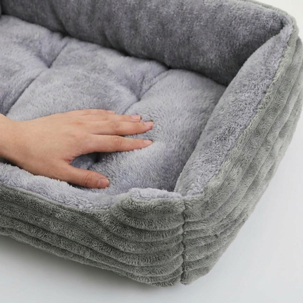 CURAPETS Calming Plush Square Pet Bed