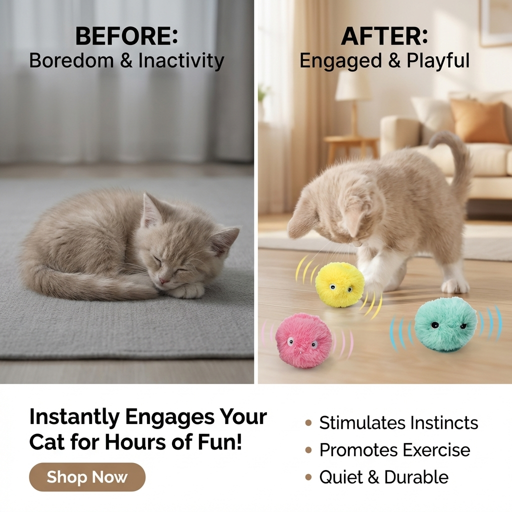 CURAPETS Smart Sounding Catnip Ball Toy