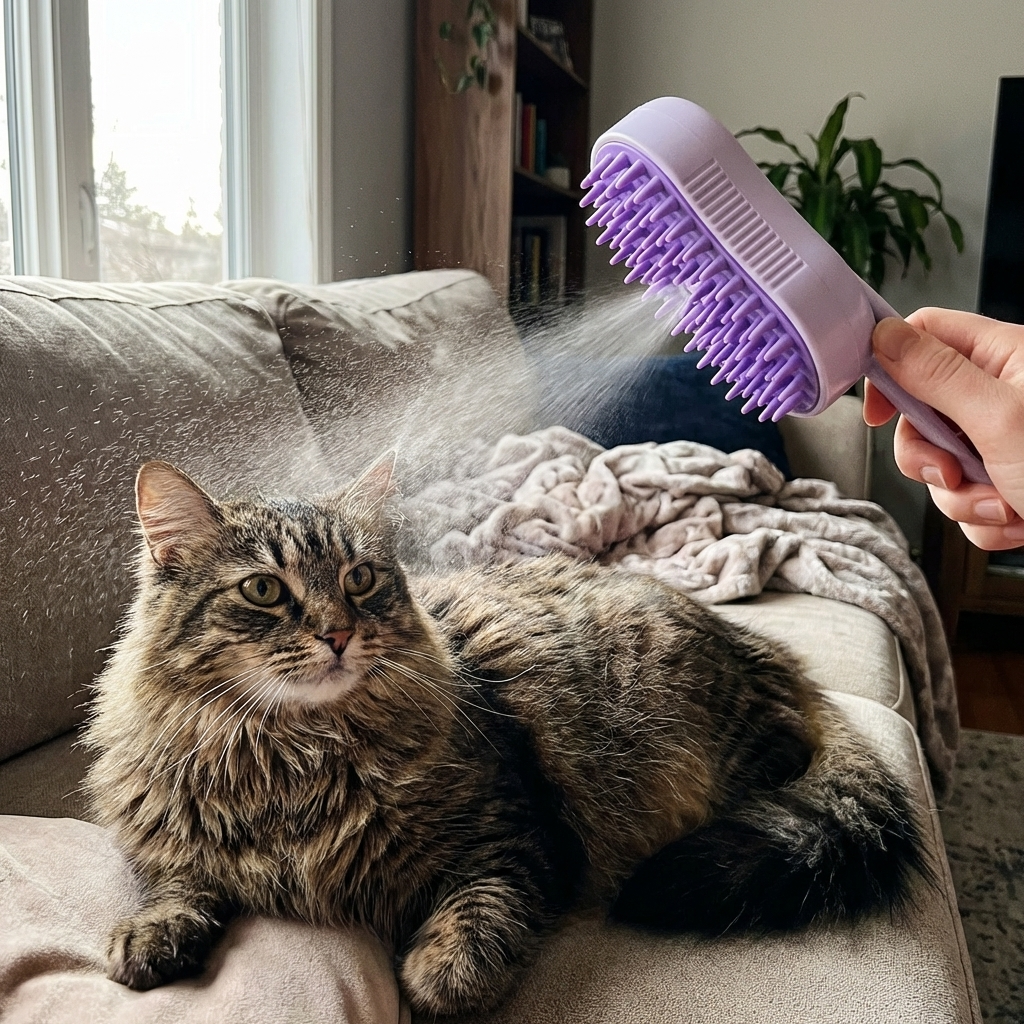 CURAPETS Steamy Electric Grooming Brush