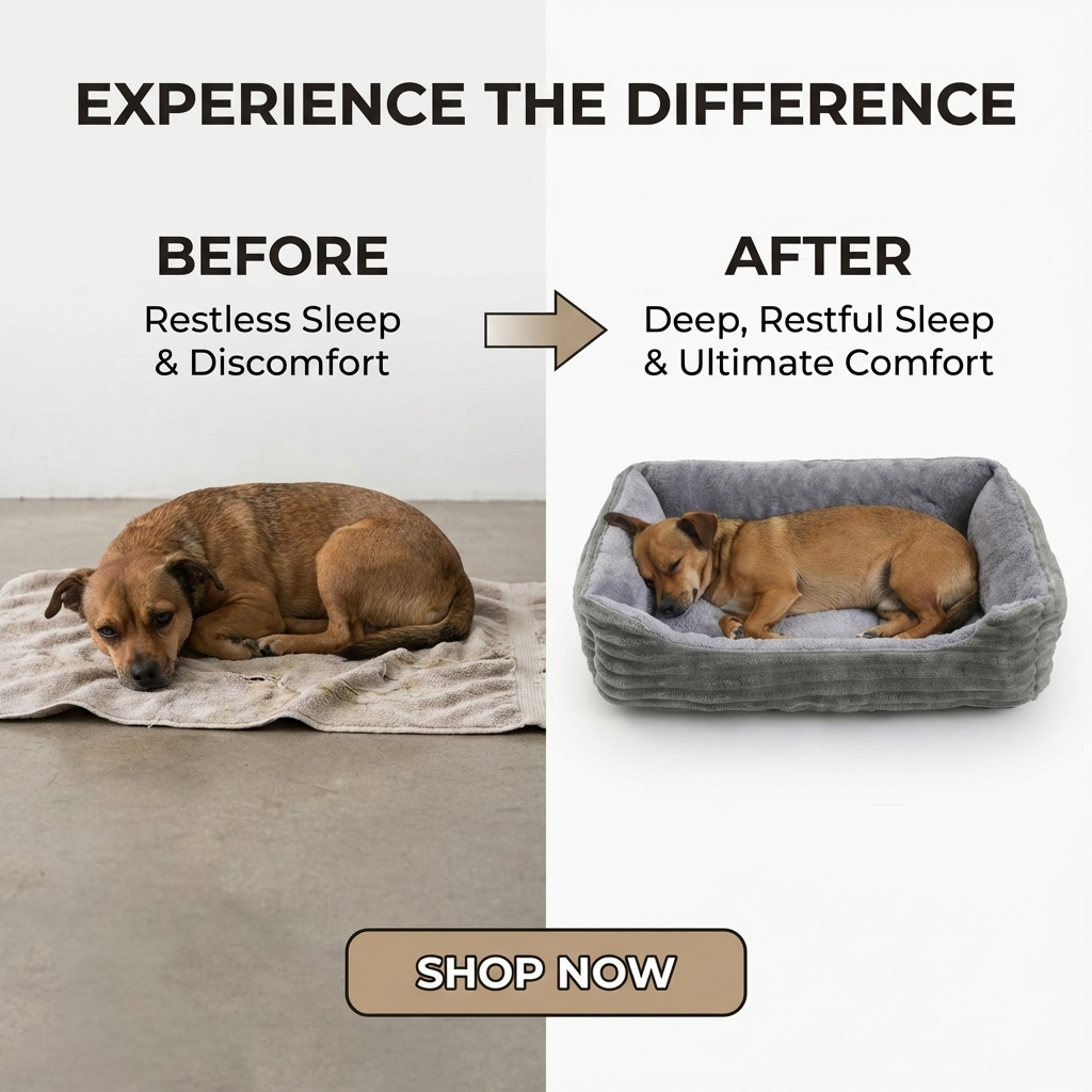 CURAPETS Calming Plush Square Pet Bed