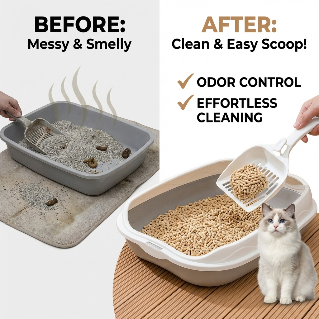 CURAPETS Semi-Enclosed Spatter-Proof Litter Box