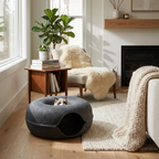 CURAPETS Felt Donut Tunnel Cat Bed