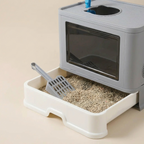 CURAPETS Foldable Enclosed Cat Litter Box