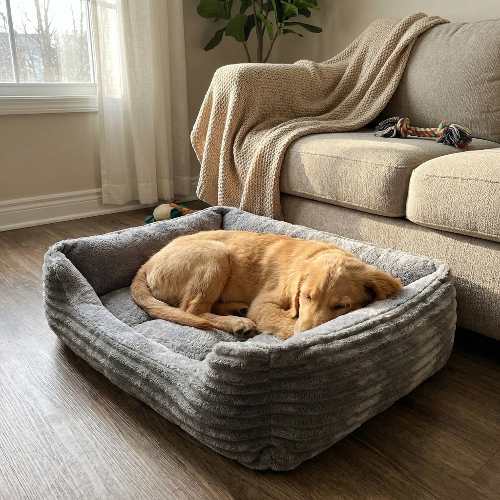 CURAPETS Calming Plush Square Pet Bed