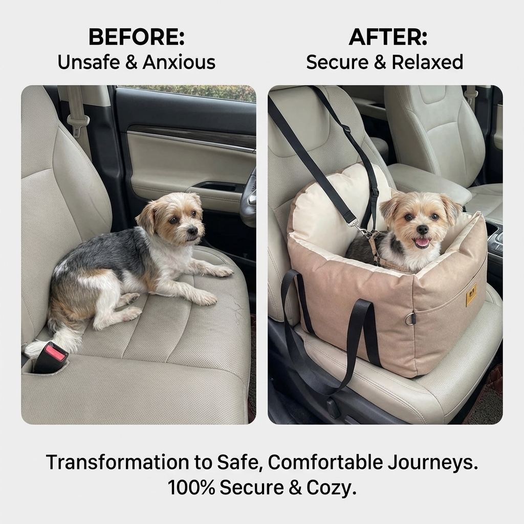 CURAPETS SafeRide Plush Pet Car Seat