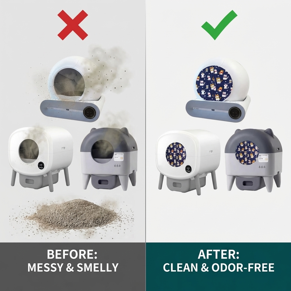 CURAPETS Odor-Shield Litter Box Curtain
