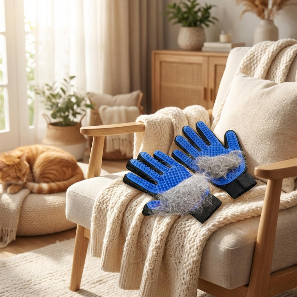 CURAPETS Silicone Deshedding Grooming Glove