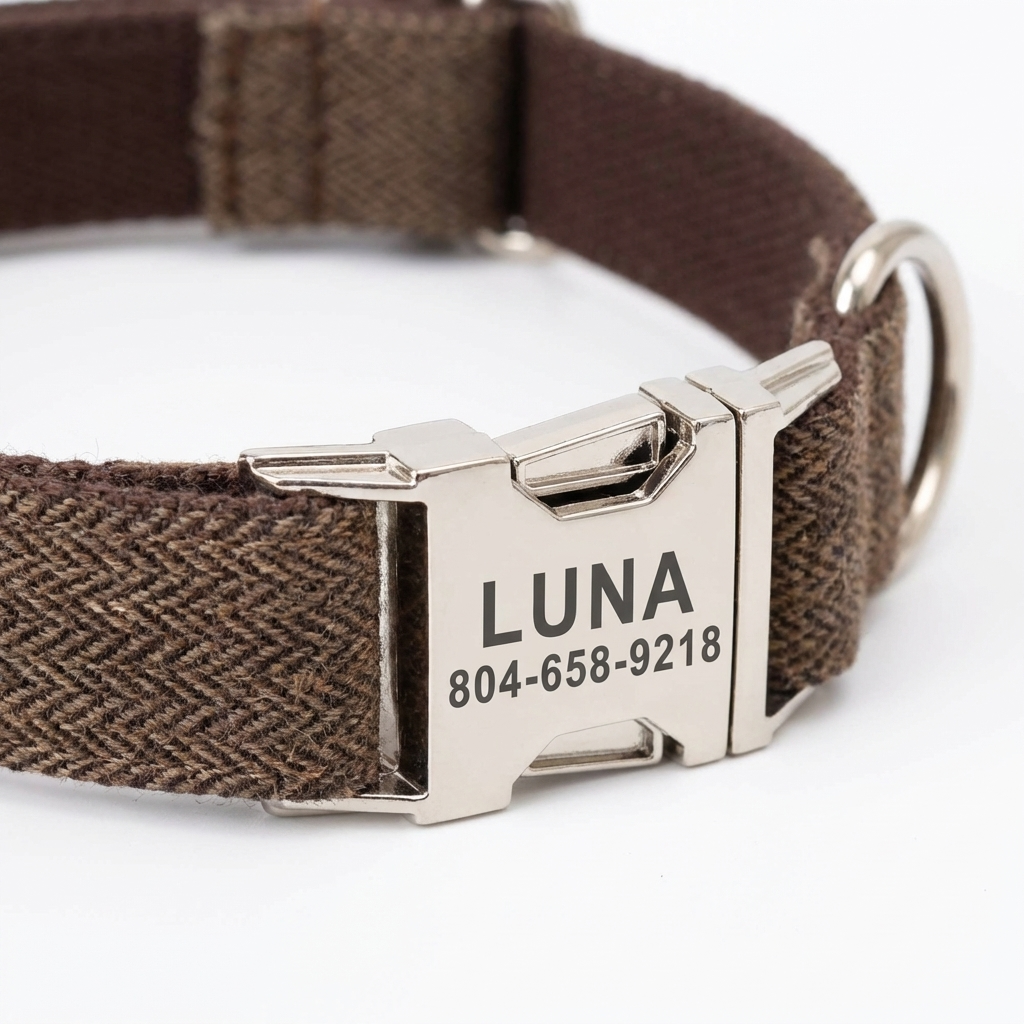 CURAPETS Signature Plaid Personalized Collar Set