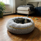 CURAPETS Cozy Round Plush Faux Fur Pet Bed