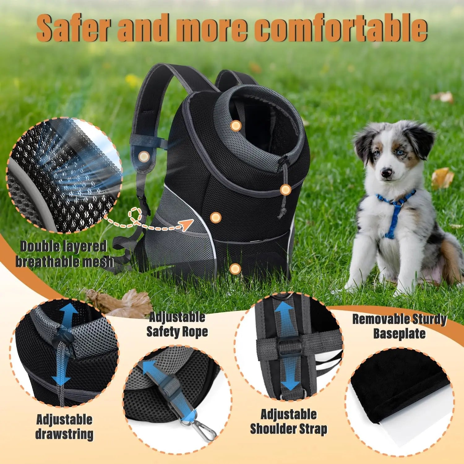 CURAPETS ComfortClose Pet Travel Backpack Carrier