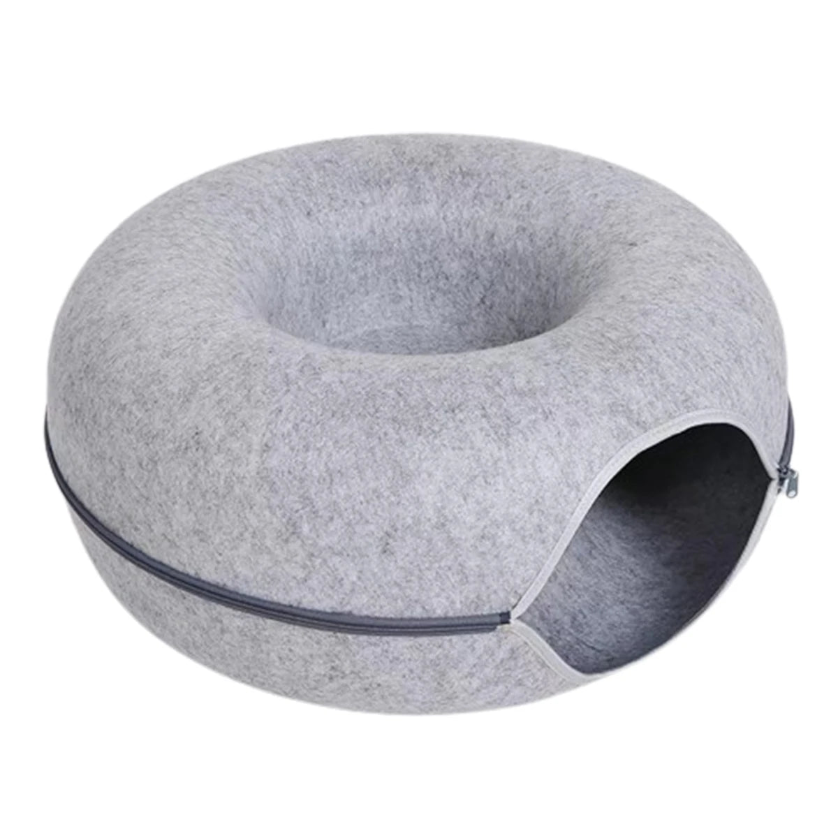CURAPETS Felt Donut Tunnel Cat Bed