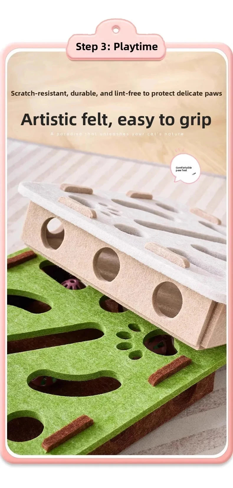 CURAPETS Felt Puzzle Box Cat Toy