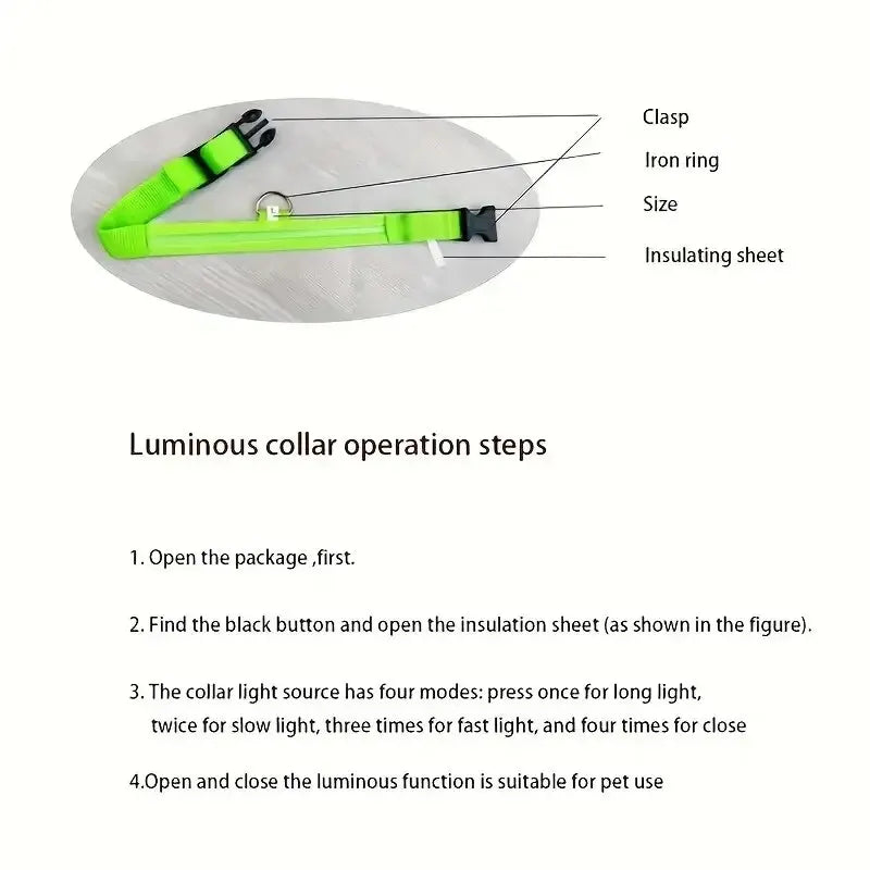 CURAPETS Luminous LED Night Safety Collar