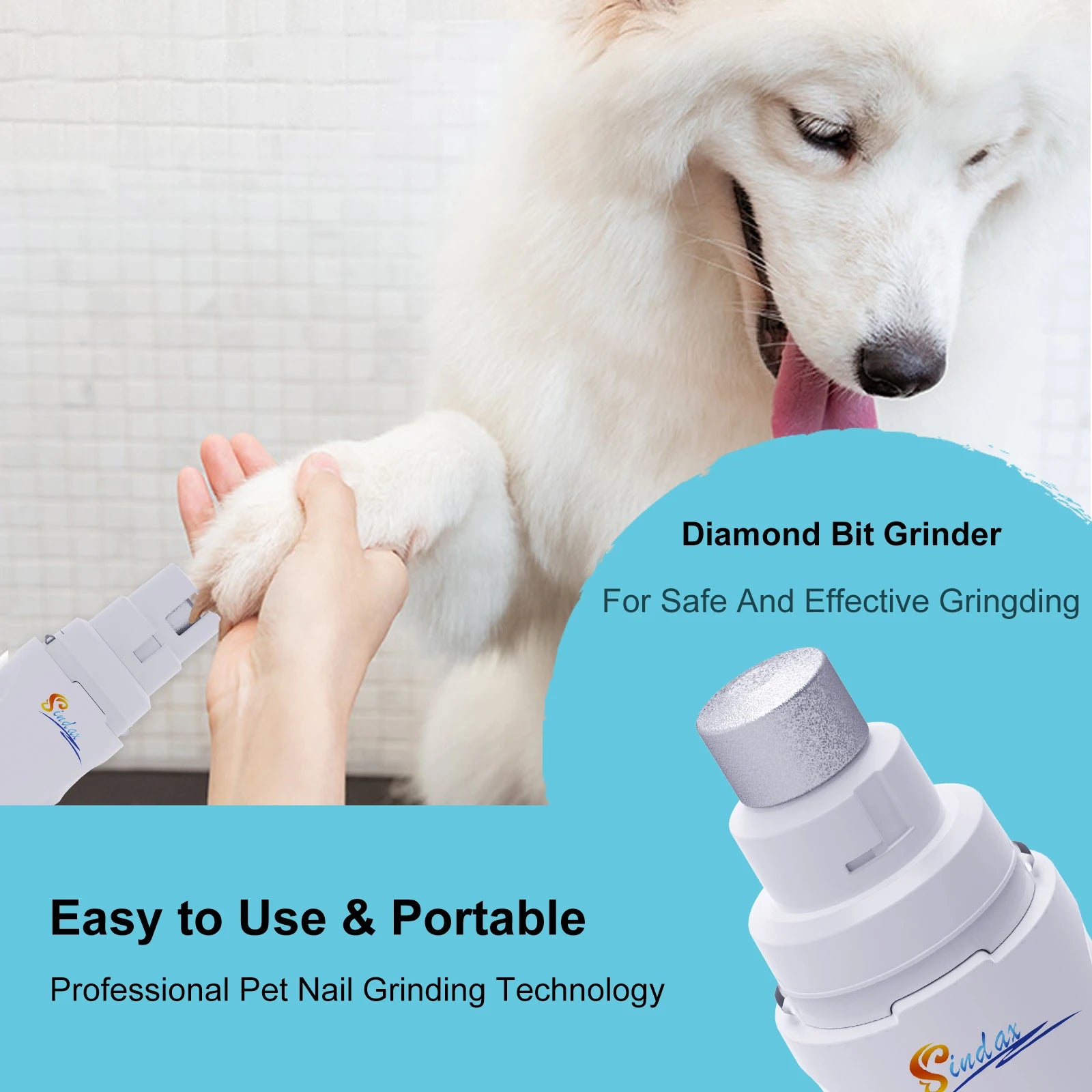 CURAPETS Quiet USB Dog Nail Grinder